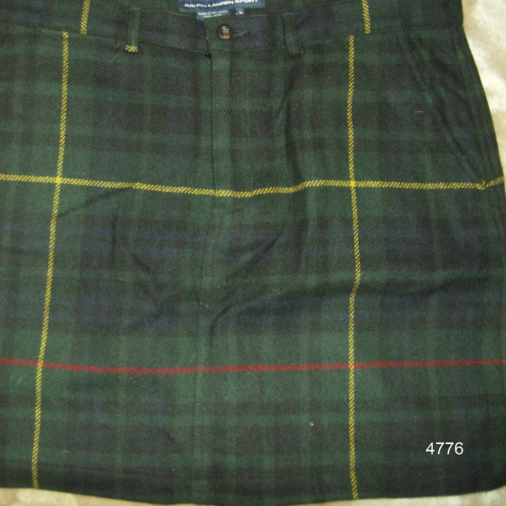 Plaid Wool Skirt